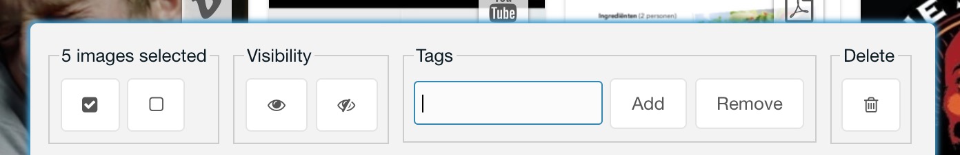 Batch actions Toolbar